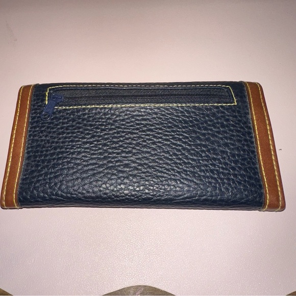Dooney & Bourke Navy Leather Wallet with Brown Trim - Picture 8 of 8